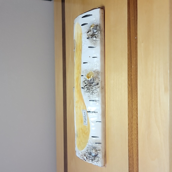 Vintage Dept 56 Birch Bark Log Ceramic Spoon Rest - Picture 2 of 5